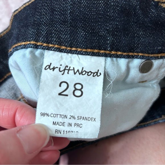 DRIFTWOOD Skinny Slim Straight Denim Jeans Size 28 Mid Rise Lightly Distressed - Picture 4 of 14